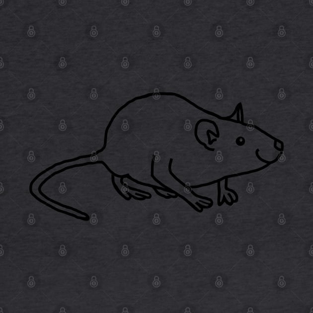 Cute Rat Outline Minimal Design by ellenhenryart